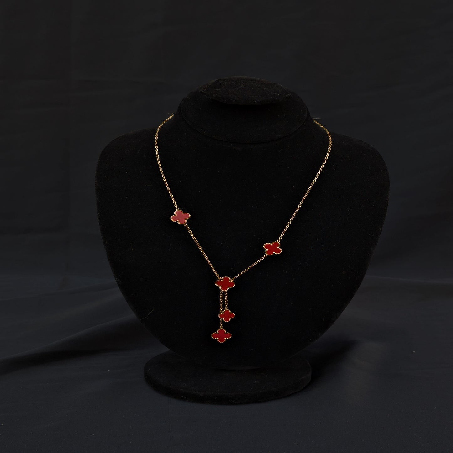 ✨Red Clover Golden Stainless Steel Necklace✨