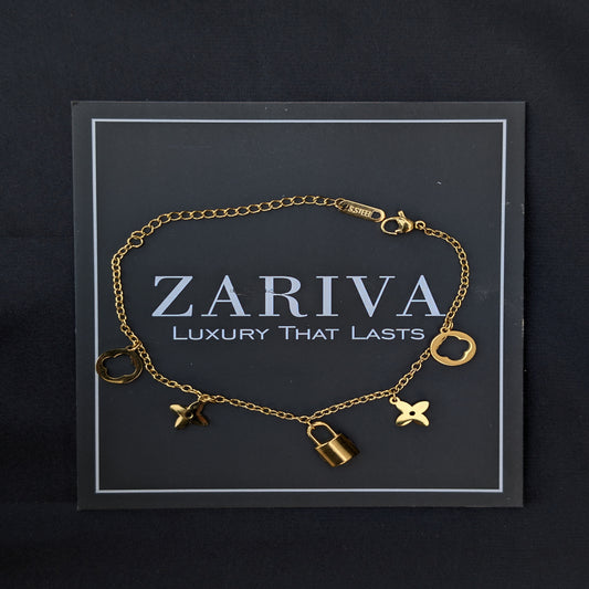 ✨Golden Lock and Clover Bracelet✨