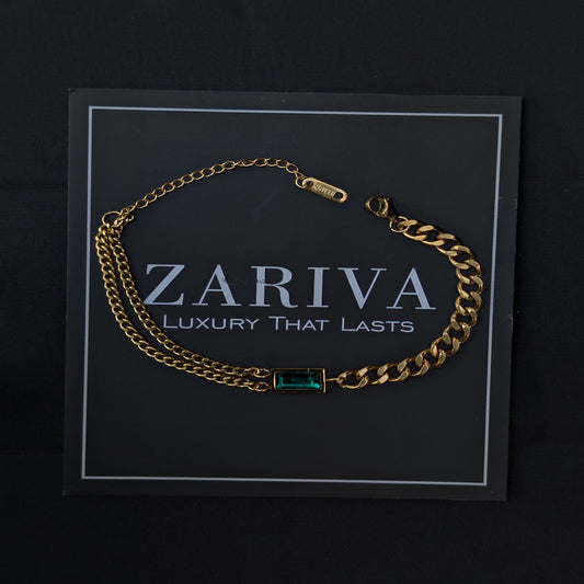 ✨Green & Black Stone Double Chain Braclet✨