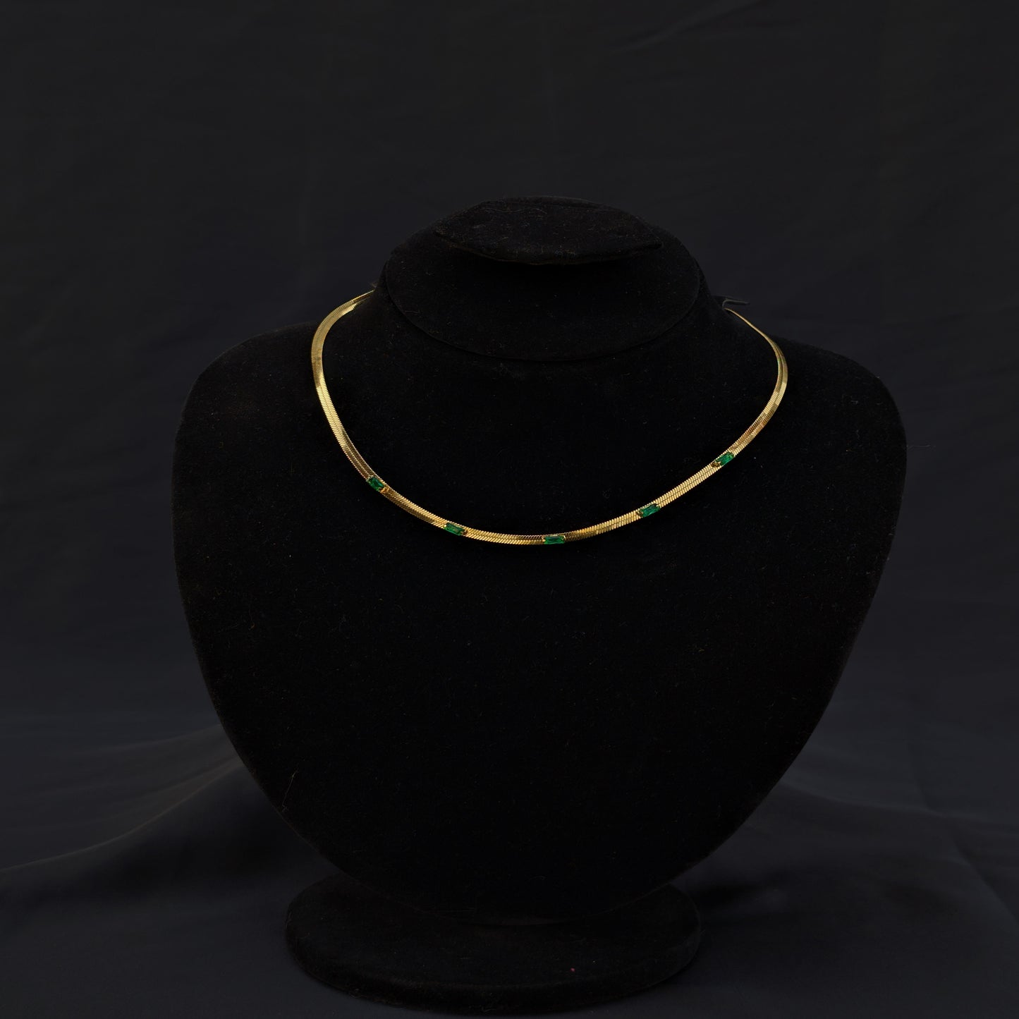 ✨Green Stones Stainless Steel Snake Chain Necklace✨