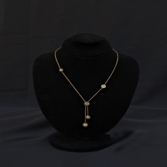 ✨Branded Golden White Stones Stainless Steel Neckless✨