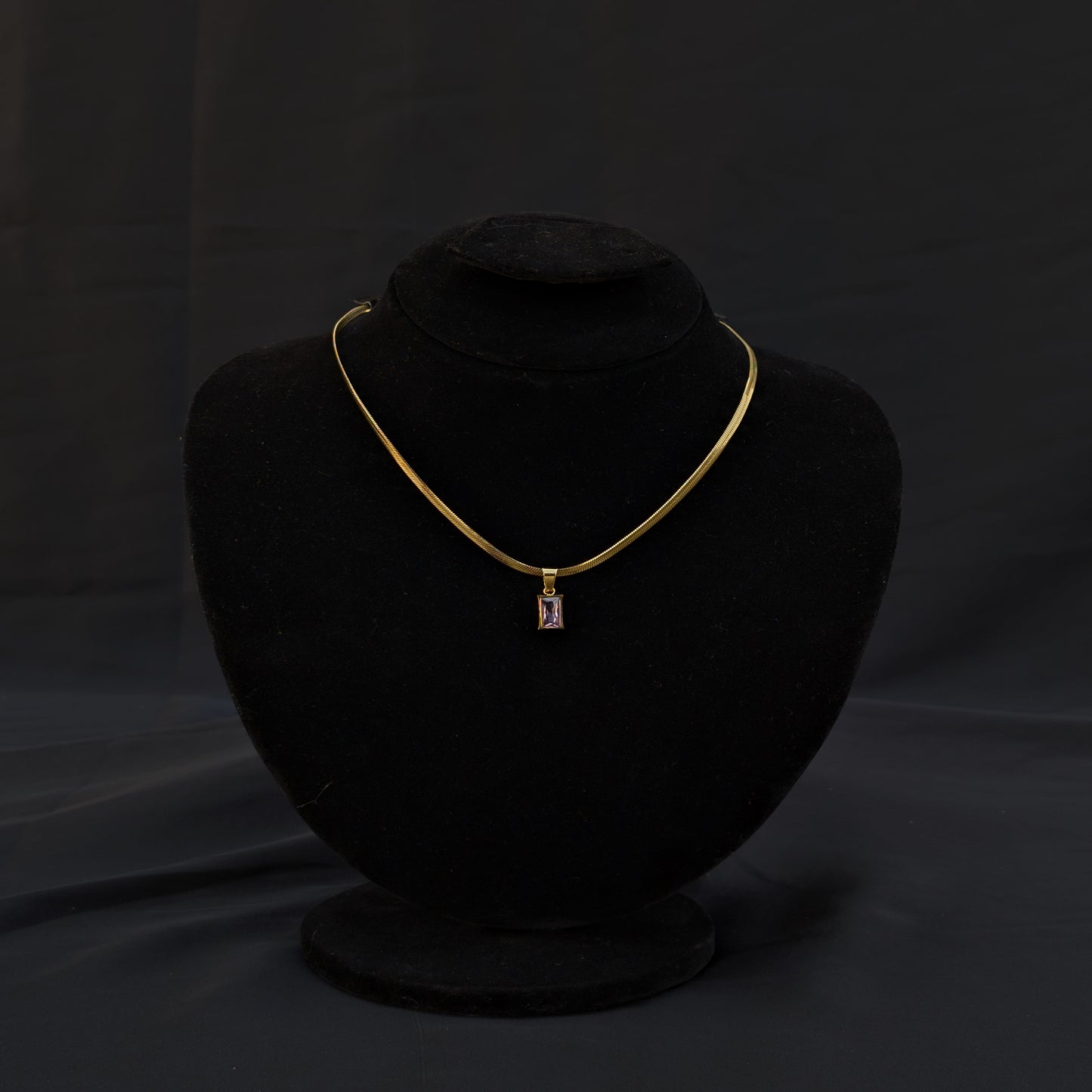 ✨Snake Chain Pink Stone Stainless Steel Necklace✨