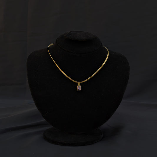 ✨Snake Chain Pink Stone Stainless Steel Necklace✨