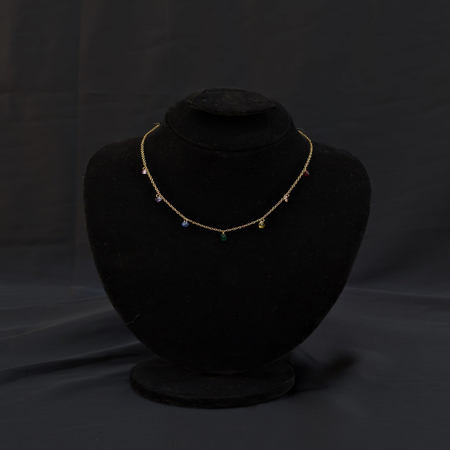 ✨Branded Golden Stainless Steel Rainbow Stones Necklace✨