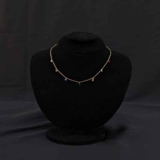 ✨Branded Golden Stainless Steel Rainbow Stones Necklace✨