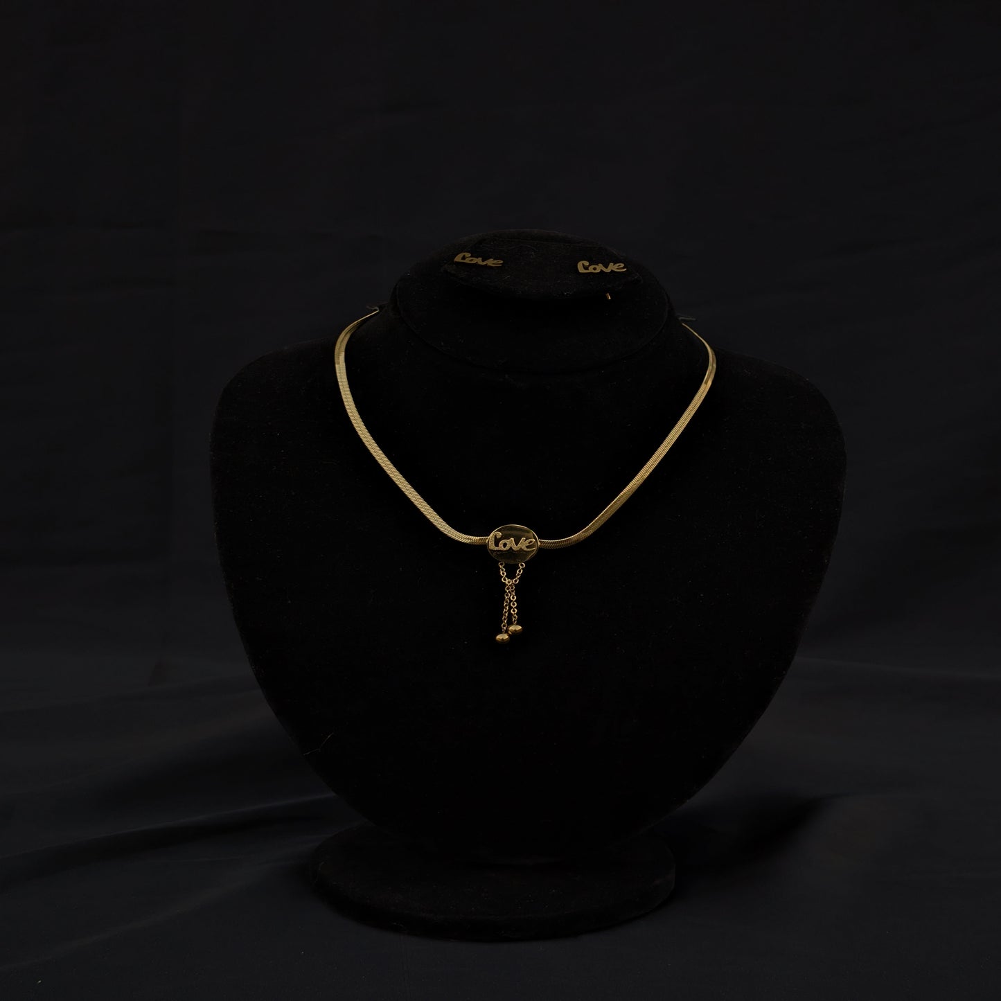 ✨Love Word Stainless Steel Snake Chain and Earrings✨