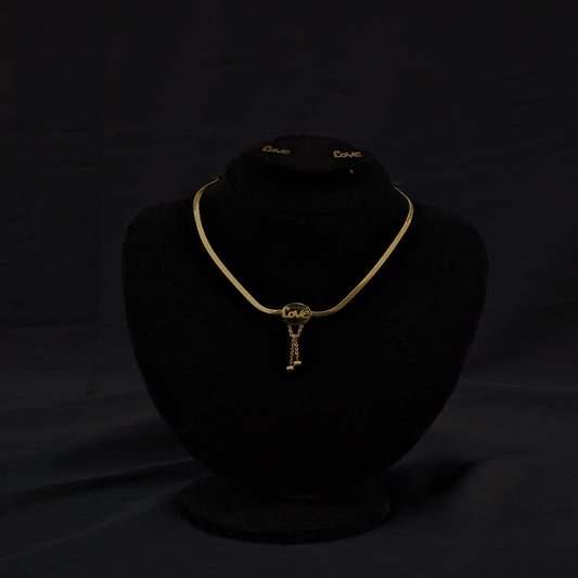 ✨Love Word Stainless Steel Snake Chain and Earrings✨