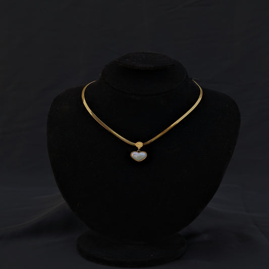 ✨White Heart 🤍 Stone Stainless Steel Necklace✨