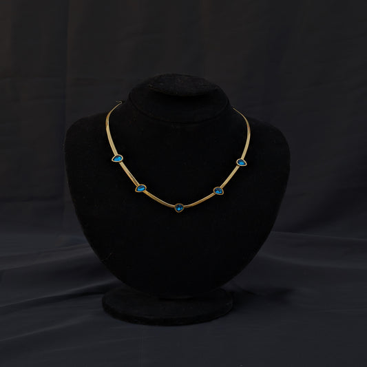 ✨Snake Chain Blue Stone Stainless Steel Neckless✨